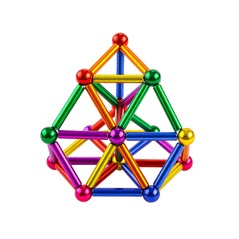 Juego de Bloques de Construcción Magnéticos, Bola Bucky y Palo Magnético, Juguete Educativo de Descompresión Multiforma